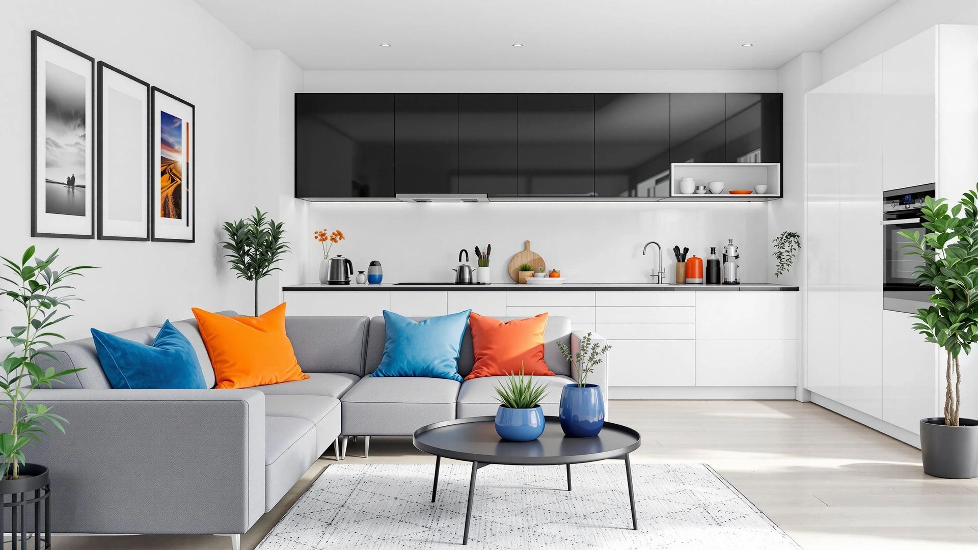 Modern interior with brand colors
